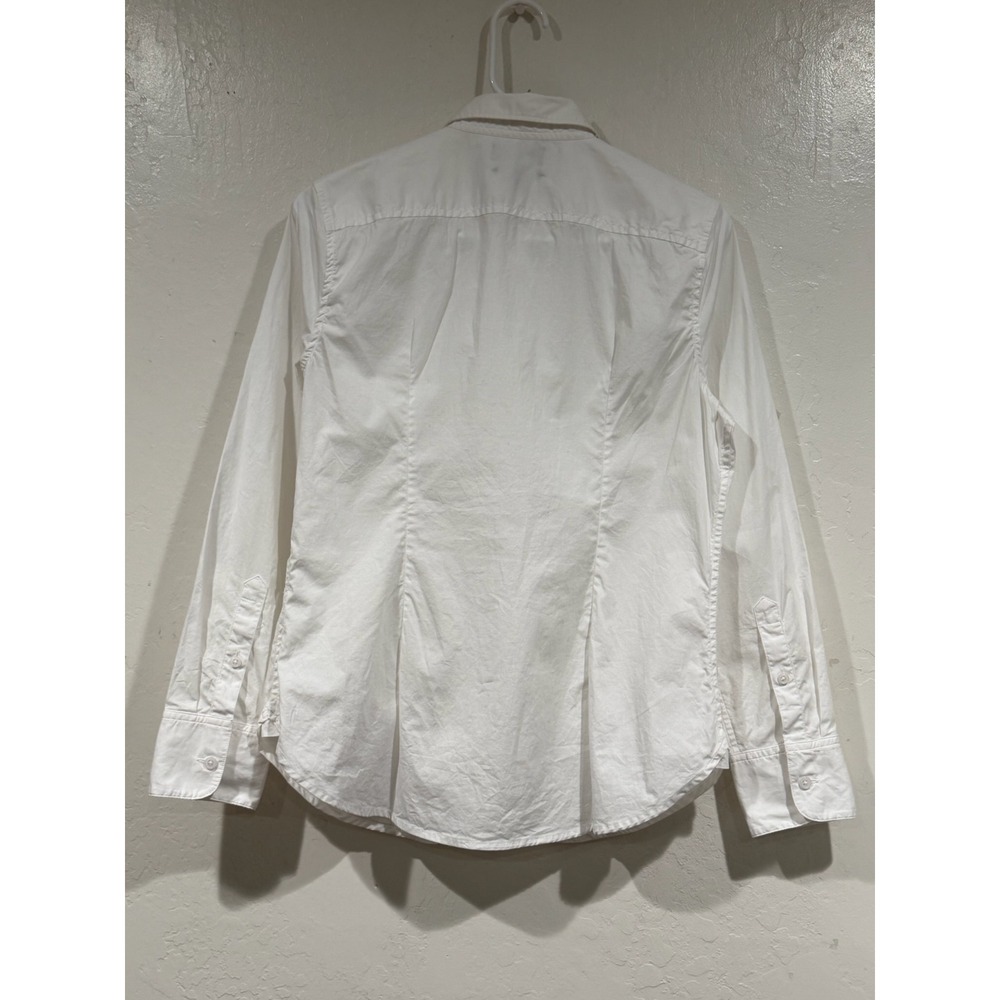 J.Crew Slim Fit Organic Cotton Button Down Shirt White Size 6 Long Sleeve - Picture 3 of 5